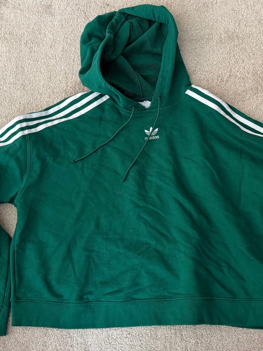 Adidas green hooded sweatshirt